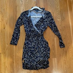 Navy French Connection floral wrap dress